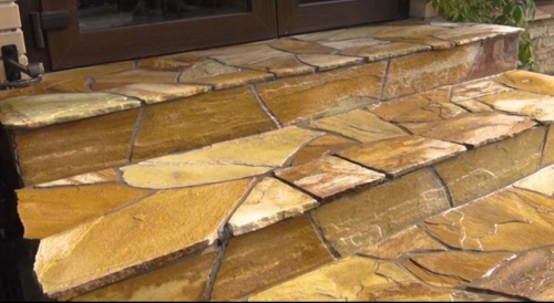 Плитняк златолит жёлтый золотистый для отмостки купить в Мурманске